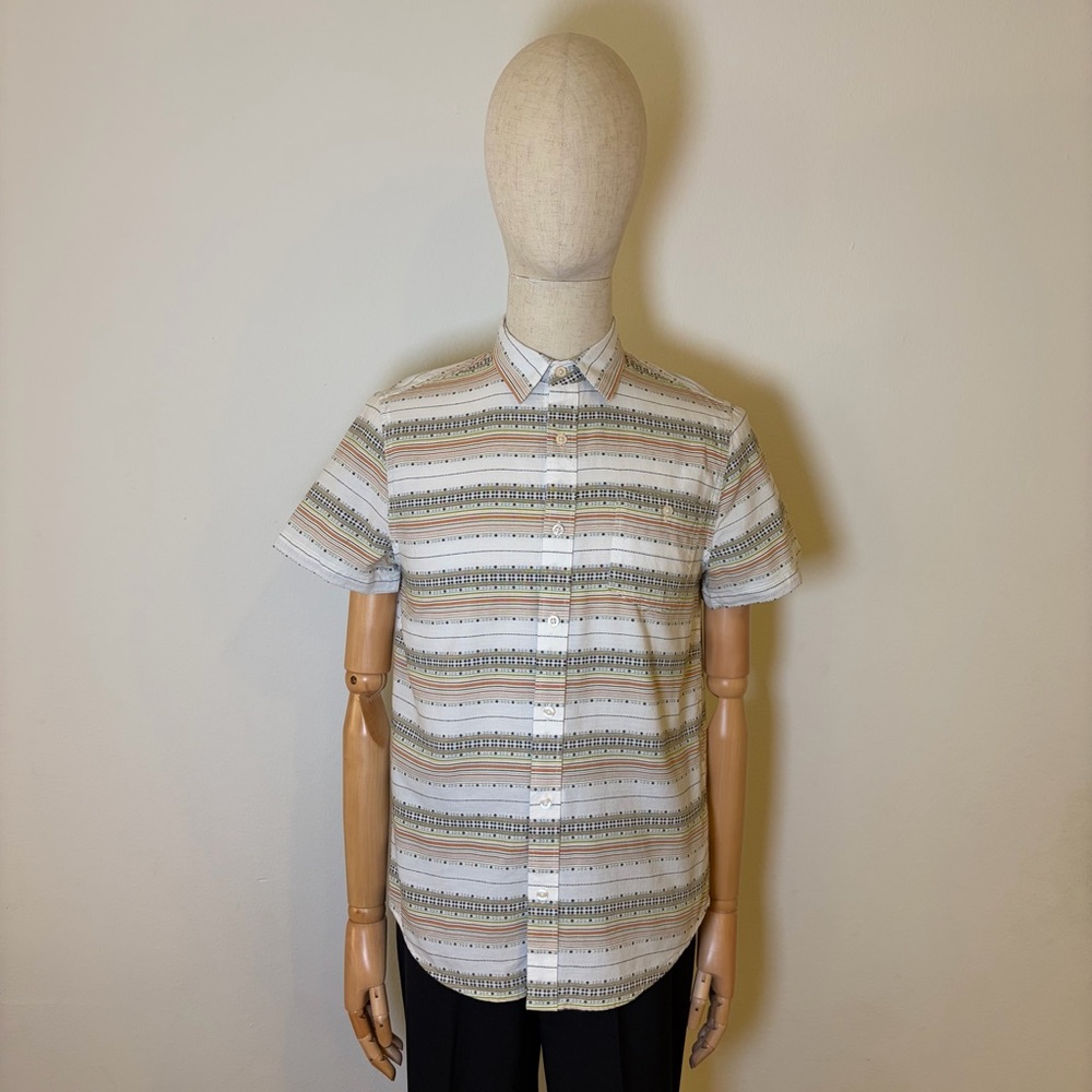 Threads 4 Thought Organic Cotton Short Sleeve Button Down Shirt Small